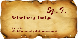 Szihelszky Ibolya névjegykártya