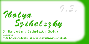 ibolya szihelszky business card